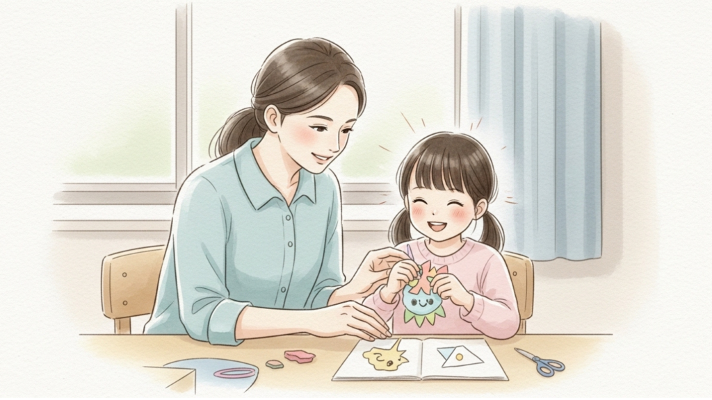 療育に通い、本人のペースに合わせて取り組むことでやる気を出している事例についての説明