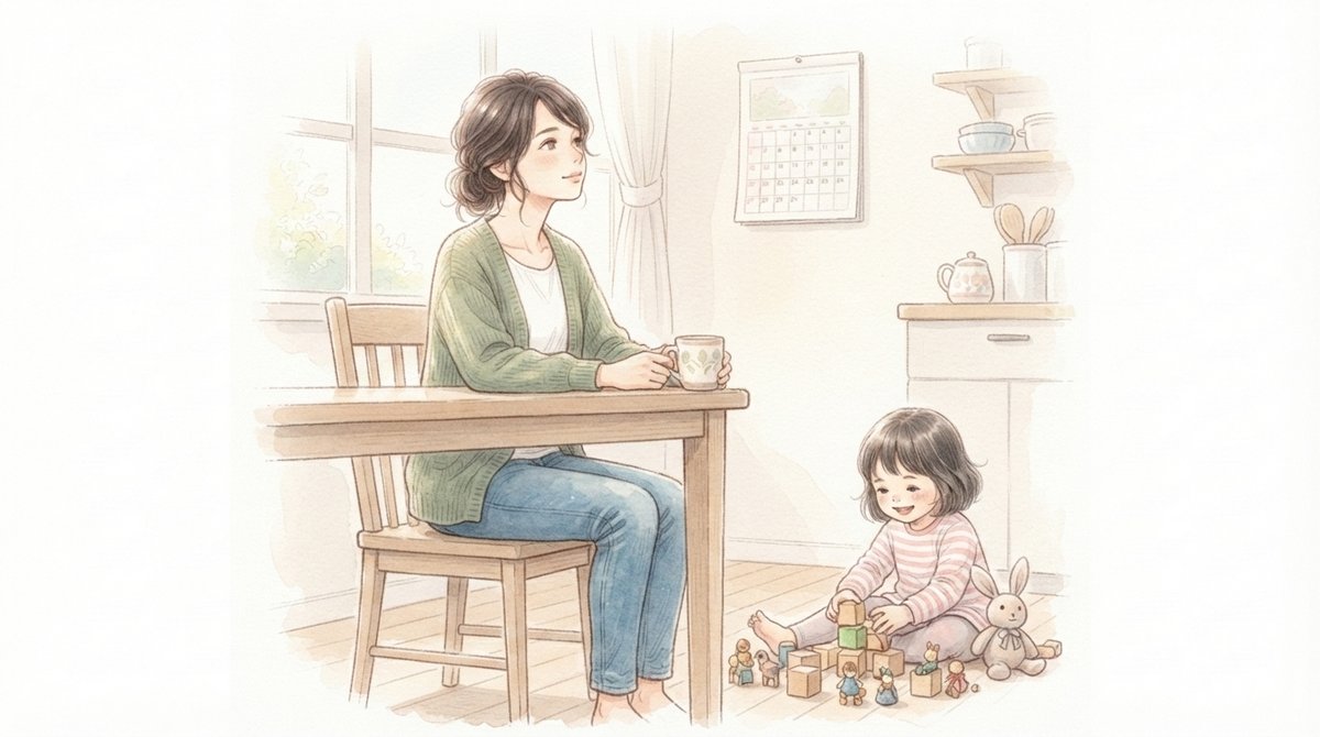療育の回数を考える母親とおもちゃで遊ぶ子ども